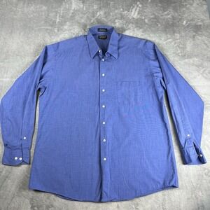 Joseph & Feiss Intl Mens Shirt Size 17 36/37 Tall Long Sleeves Blue Button Down